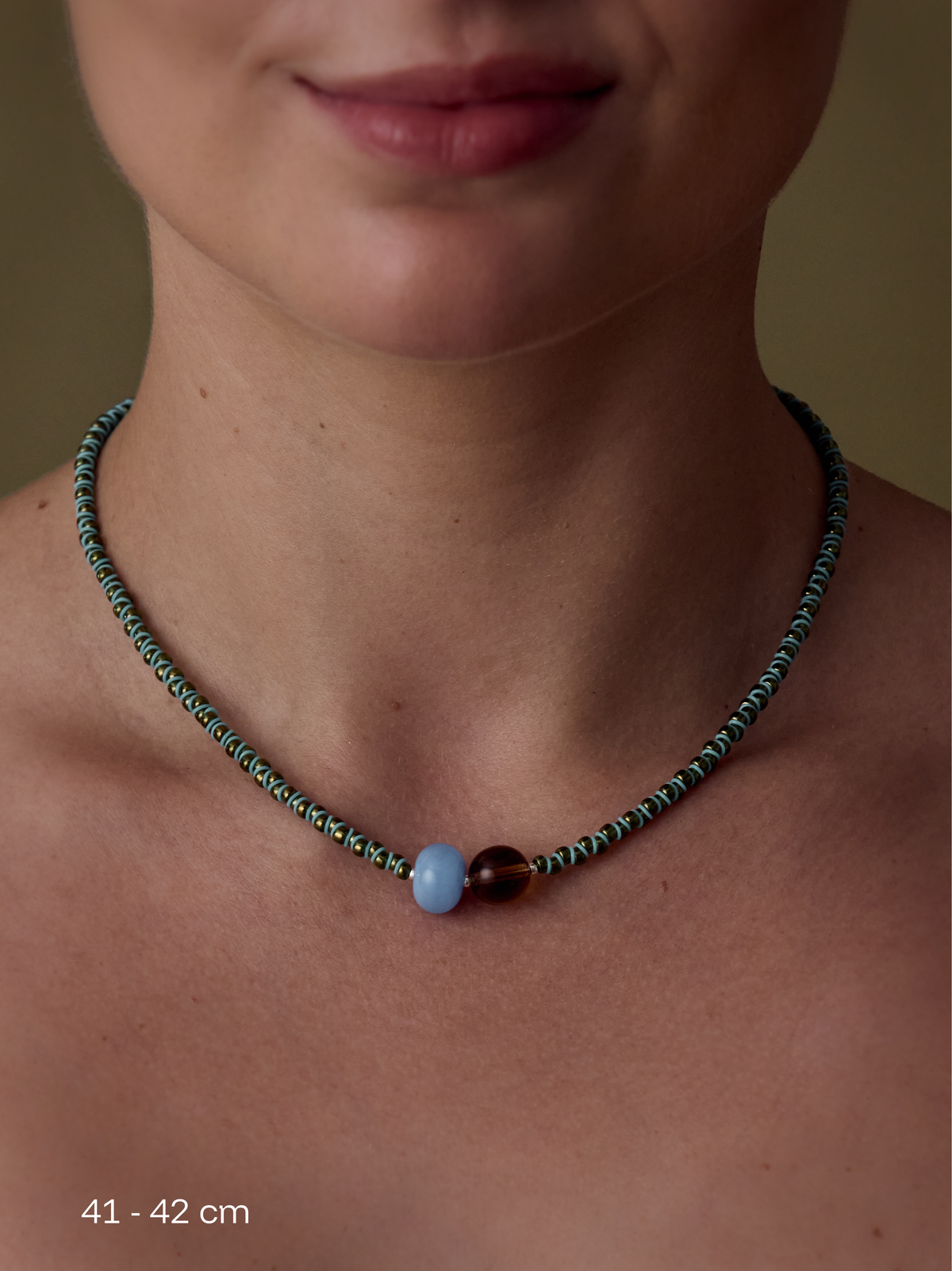 Shibori Moss Necklace