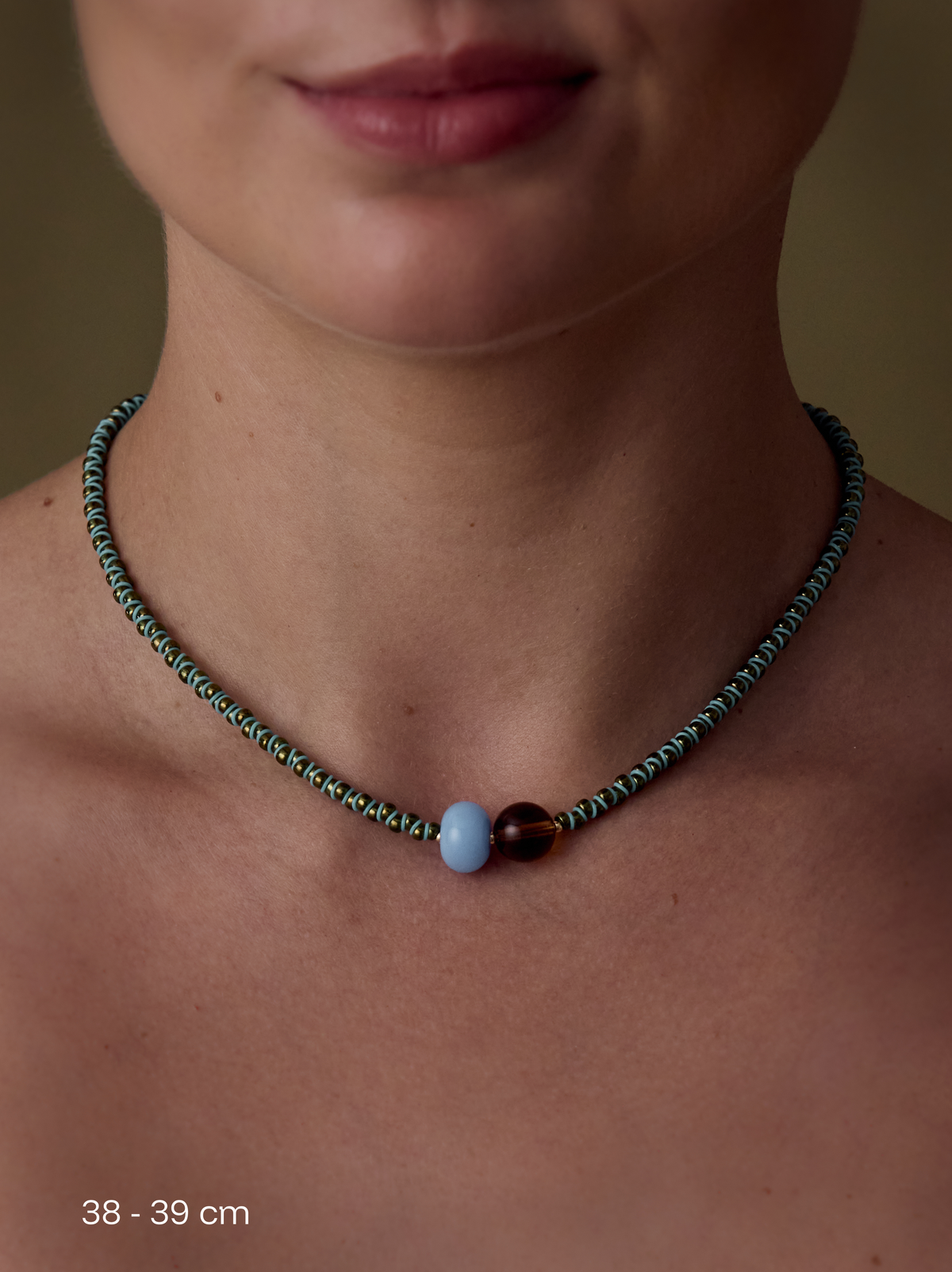 Shibori Moss Necklace