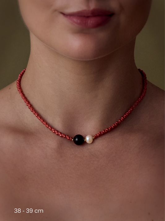 Shibori Rust Necklace