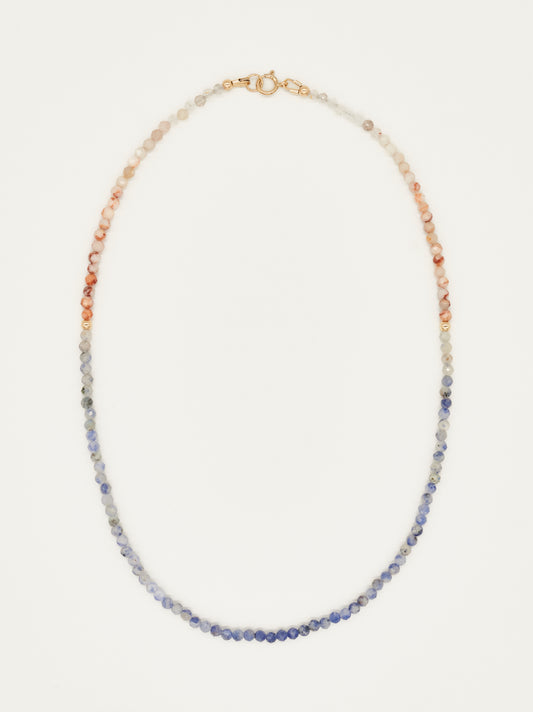 The Lena Necklace | Sodalite, Red Fossil Coral & Clear Quartz